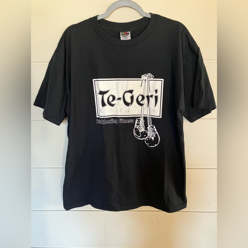 Fruit of the Loom Black kickboxing t-shirt XL